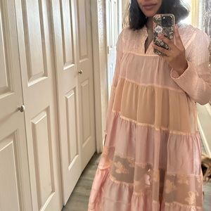 Vintage peachy pink sleep gown dress